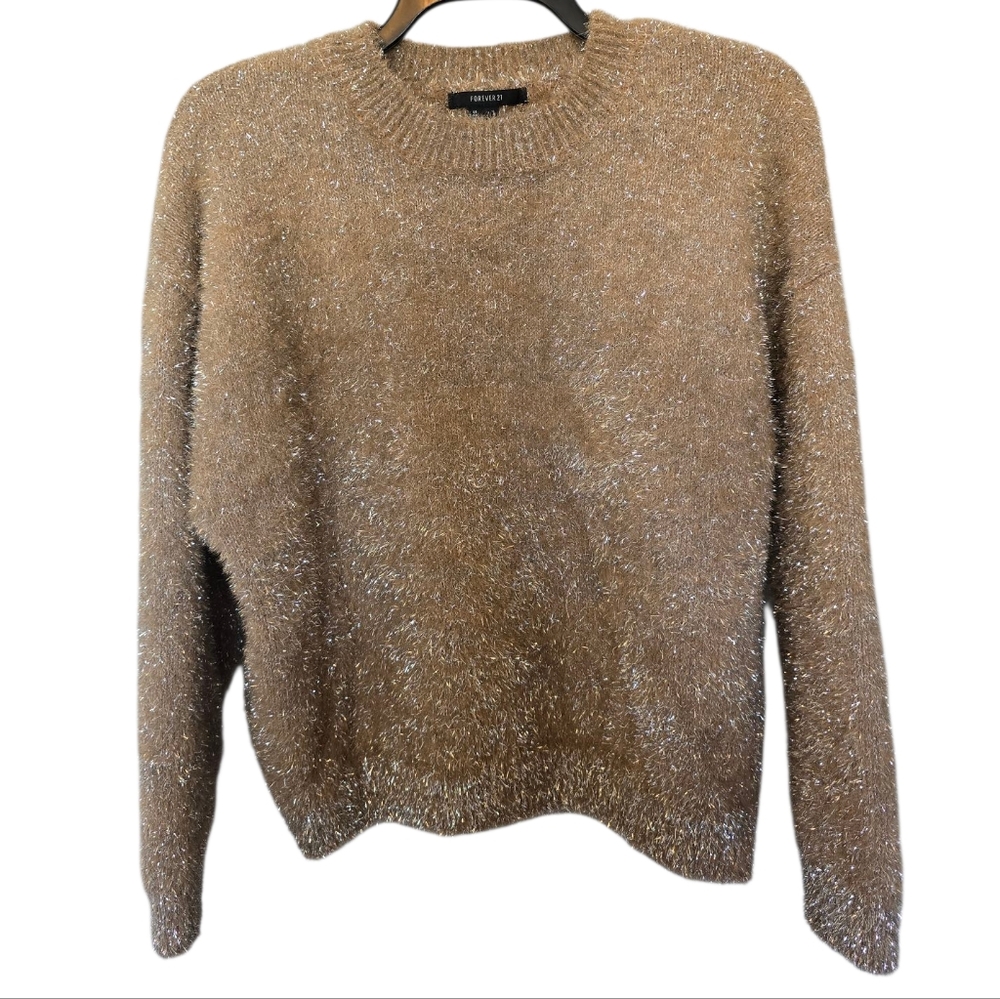 3/$15 Forever 21 Sparkle Sweater Cream Size Large